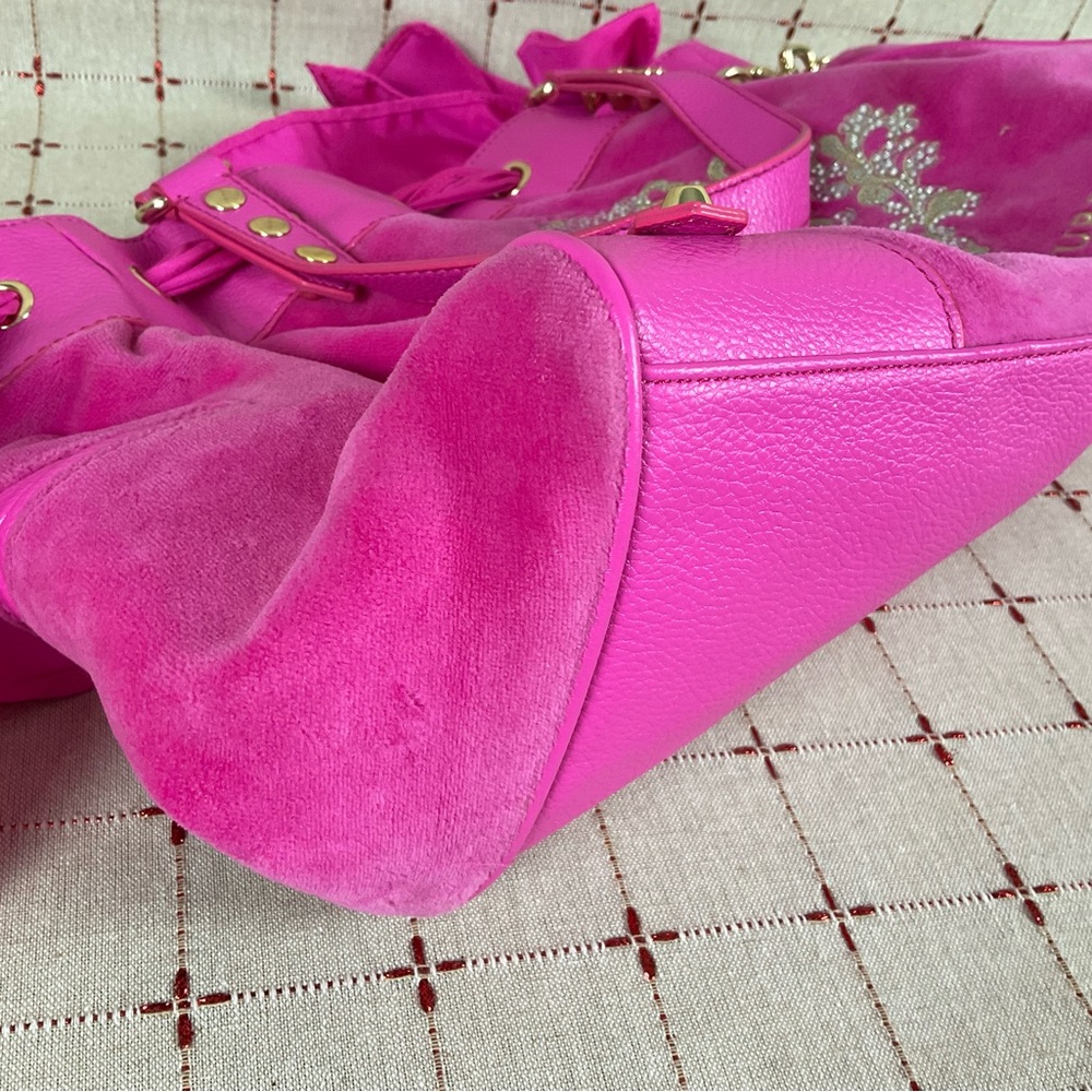 ๐HP๐ Juicy Couture Hot Pink Snowflake Daydreamer Super Soft Velour Embroidered - Picture 7 of 15